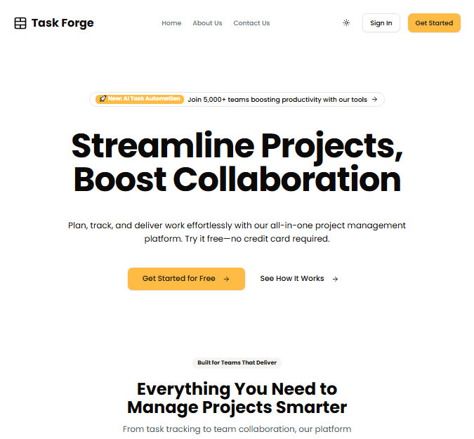 SaaS UI Landing Page